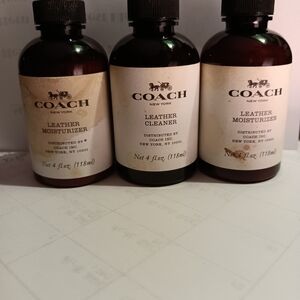 Coach Leather Care Trio Set 1 Leather Cleaner & 2 Leather Moisturizer 4fl Oz New
